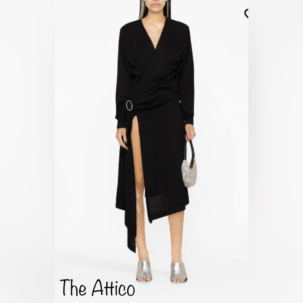 NWOT ATTICO ATWELL Buttery Soft Lightweight Lana Wool MIDI DRESS size Med/US 8